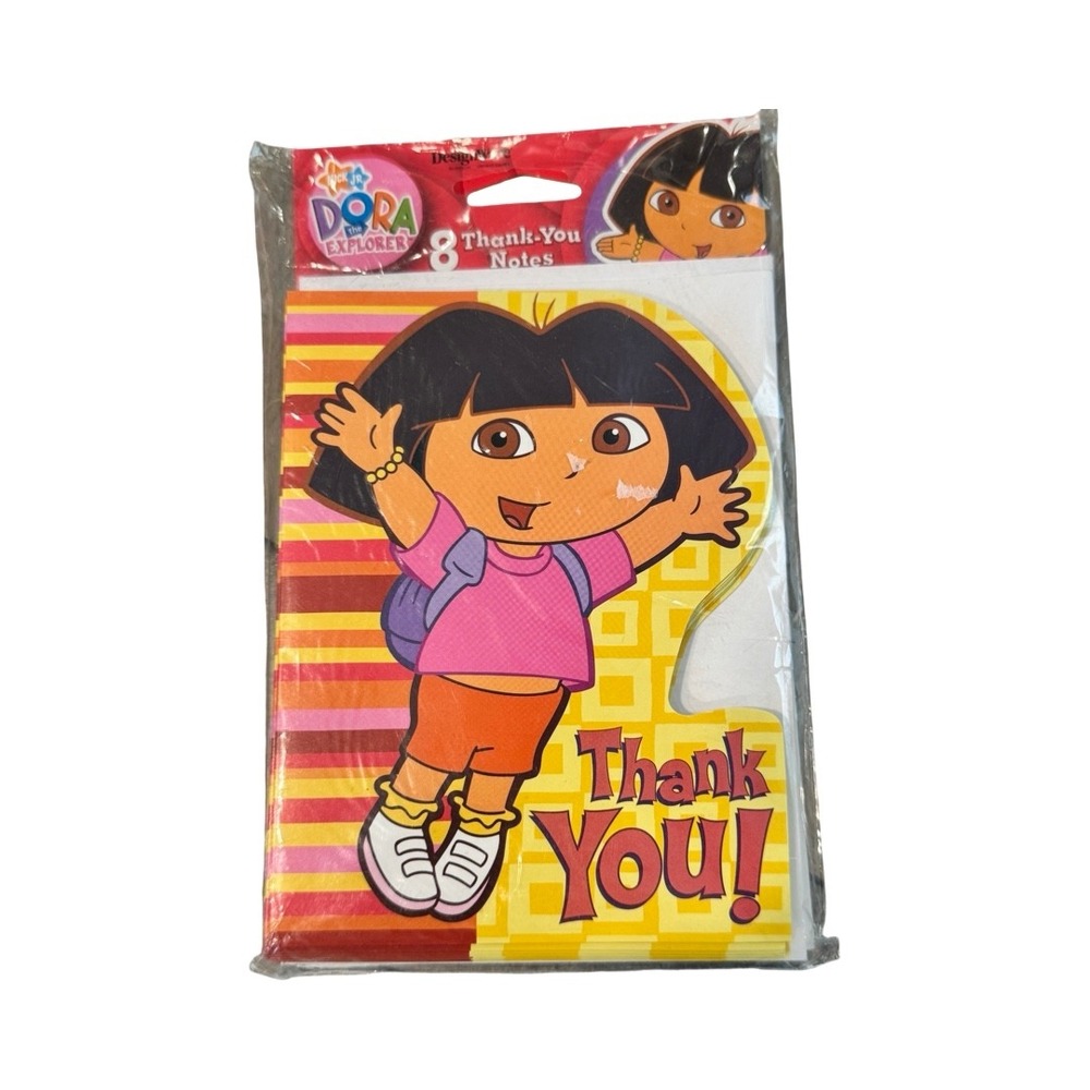 Dora the Explorer Thank You Notes 8 Count with Envelopes Kids Party Supplies New